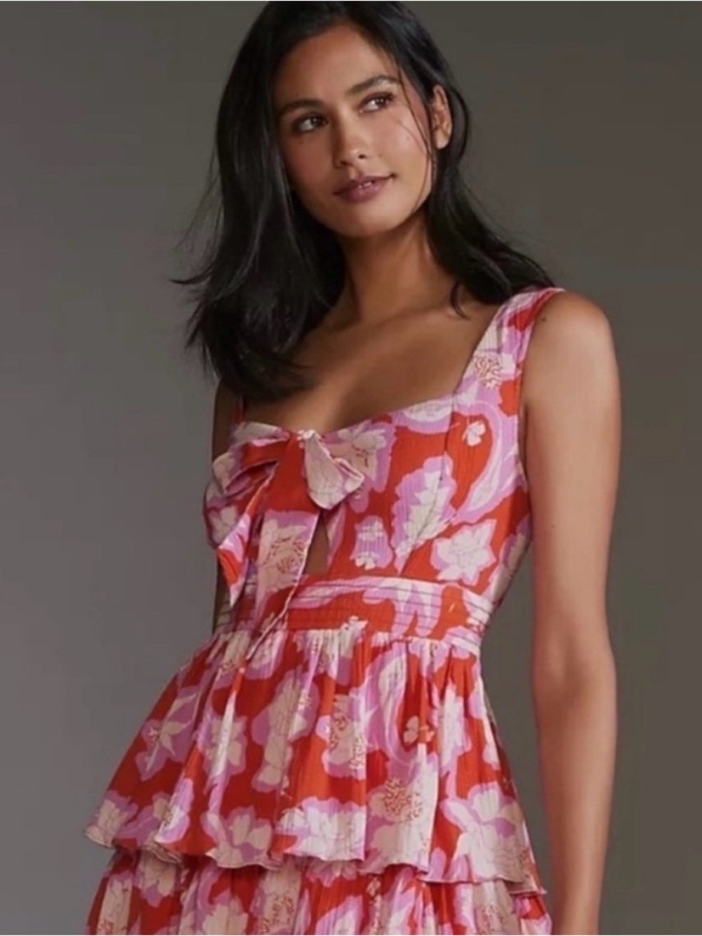 Anthropologie Vineet Bahl Tiered Ruffle Floral Maxi Dress - Picture 2 of 12